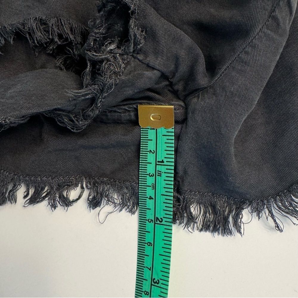 Aerie AE Pull On Shorts Lyocell Raw Frayed Hem Grey Black Small Summer Casual - Picture 6 of 8